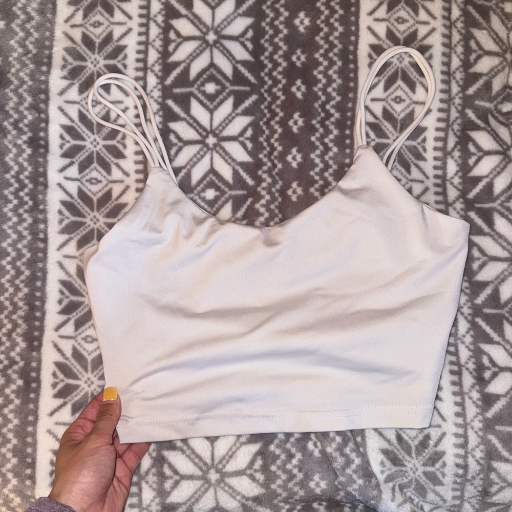 SHEIN White Fitted Crop Camisole Top